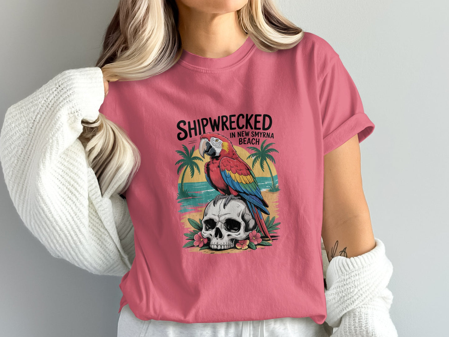 Shipwrecked in New Smyrna Beach graphic t-shirt product type
