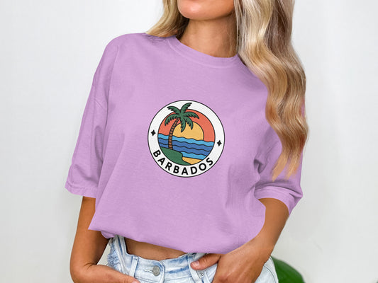 Barbados Palm Tree Printed Casual Tshirt product