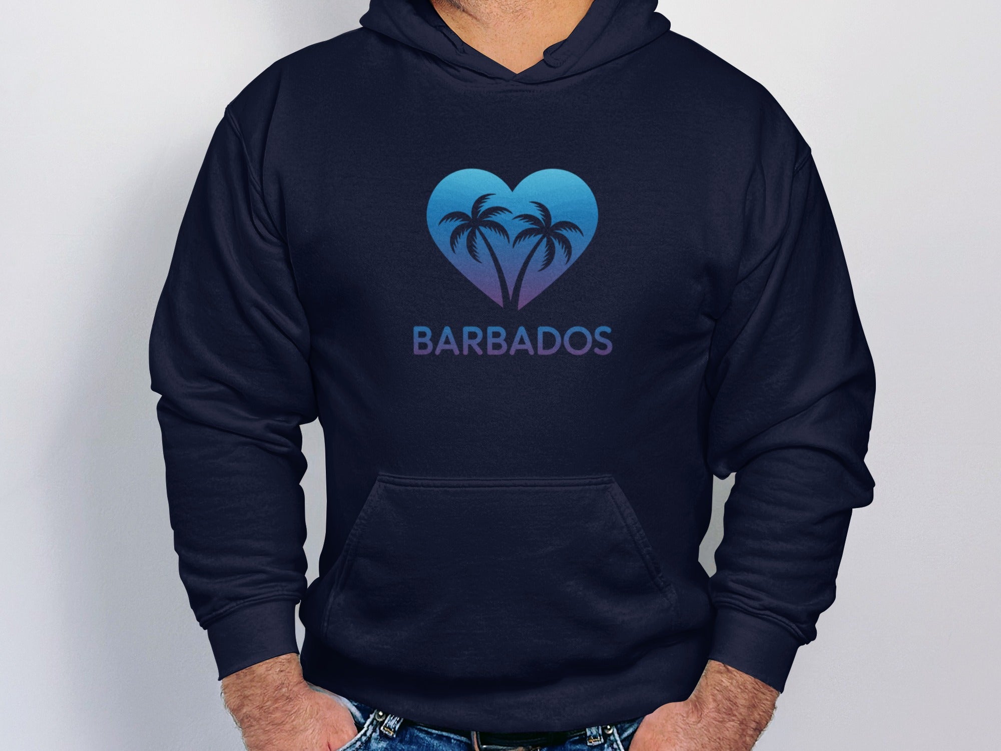 Barbados Beach Heart Design Printed Hoodie product