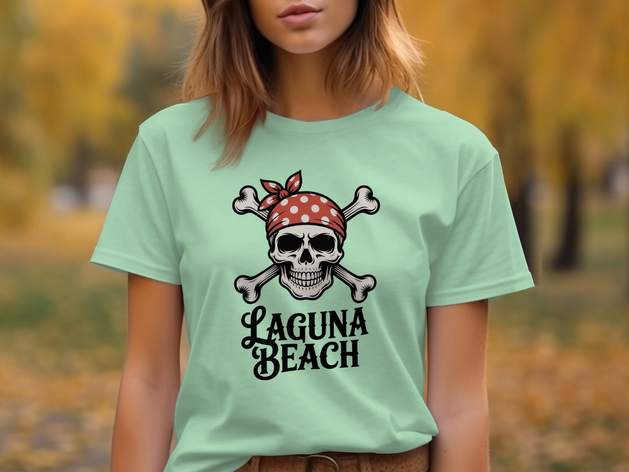 Laguna Beach Skull with Bandana Graphic Tee product type