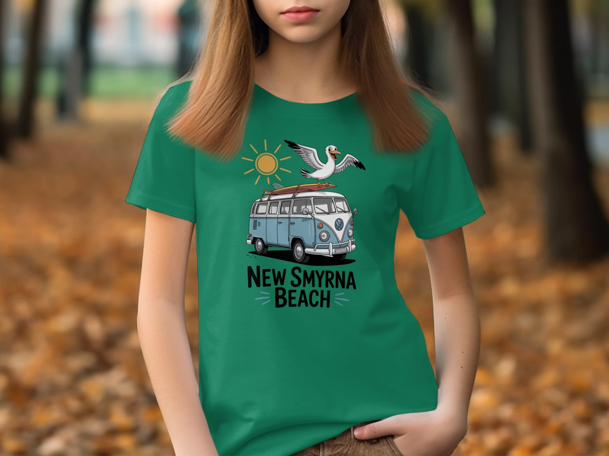 New Smyrna Beach Seagull Van Green T-shirt product type