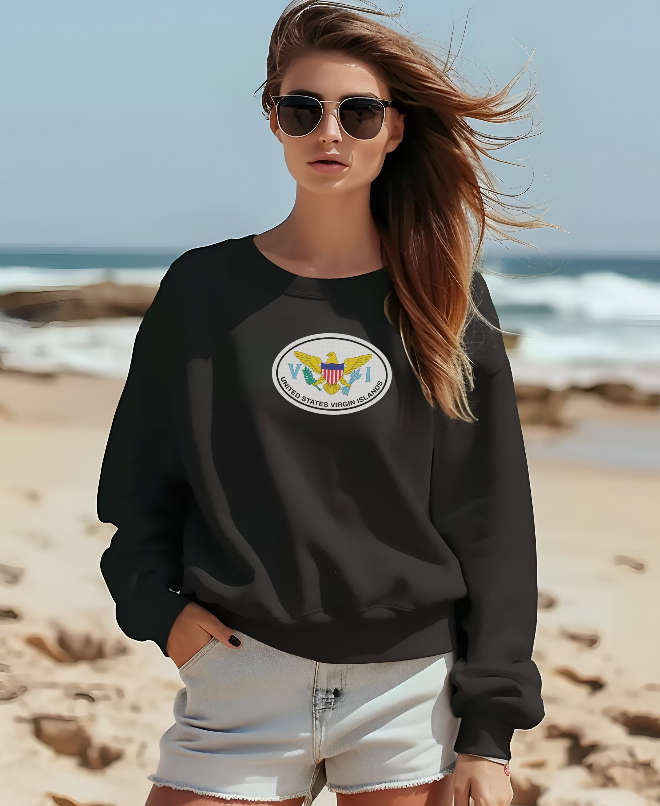 United States Virgin Islands Emblem Black Sweatshirt product