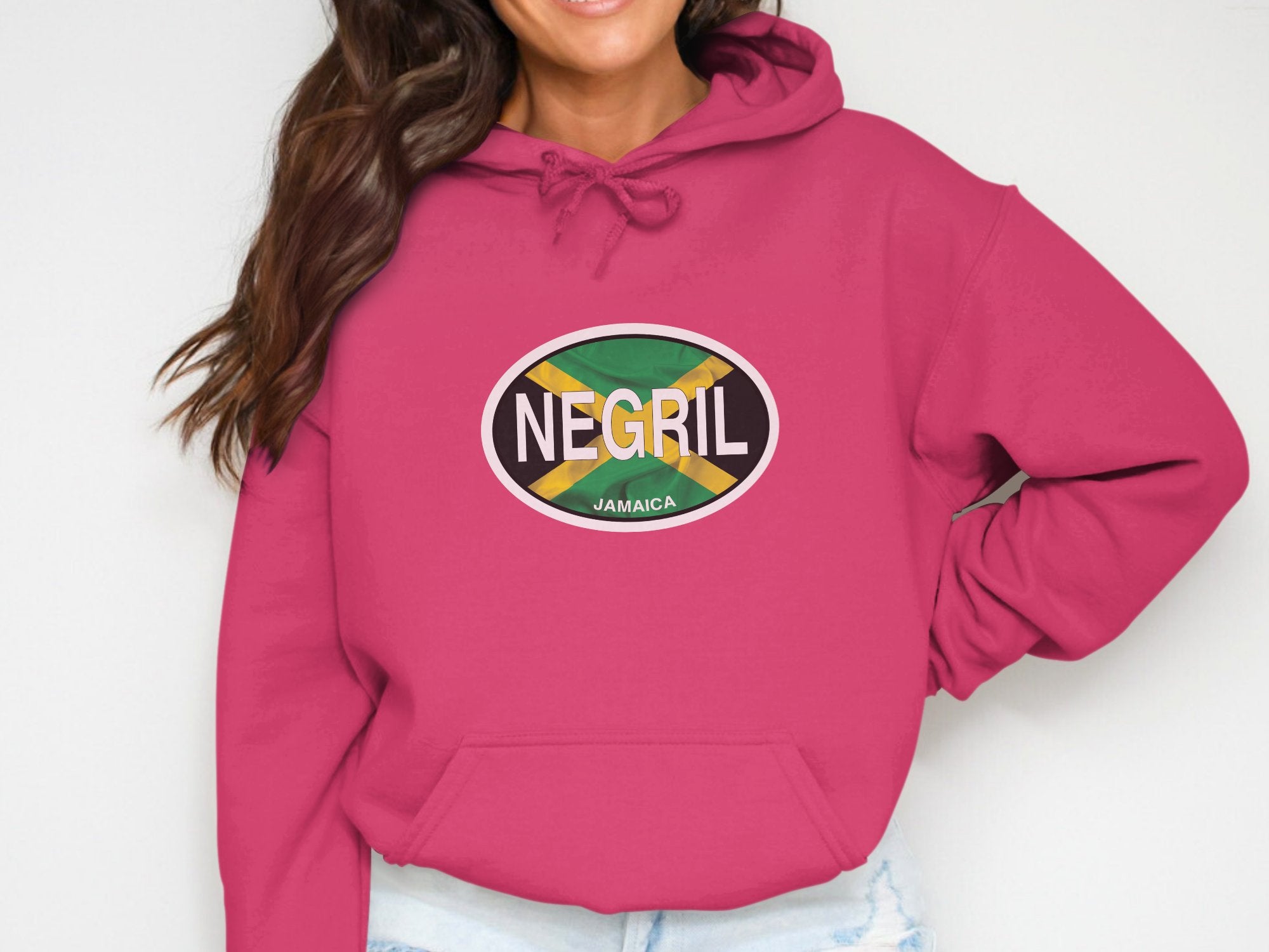 Negril  Oval Logo Vacation Travel Hoodie Gift Souvenir Red