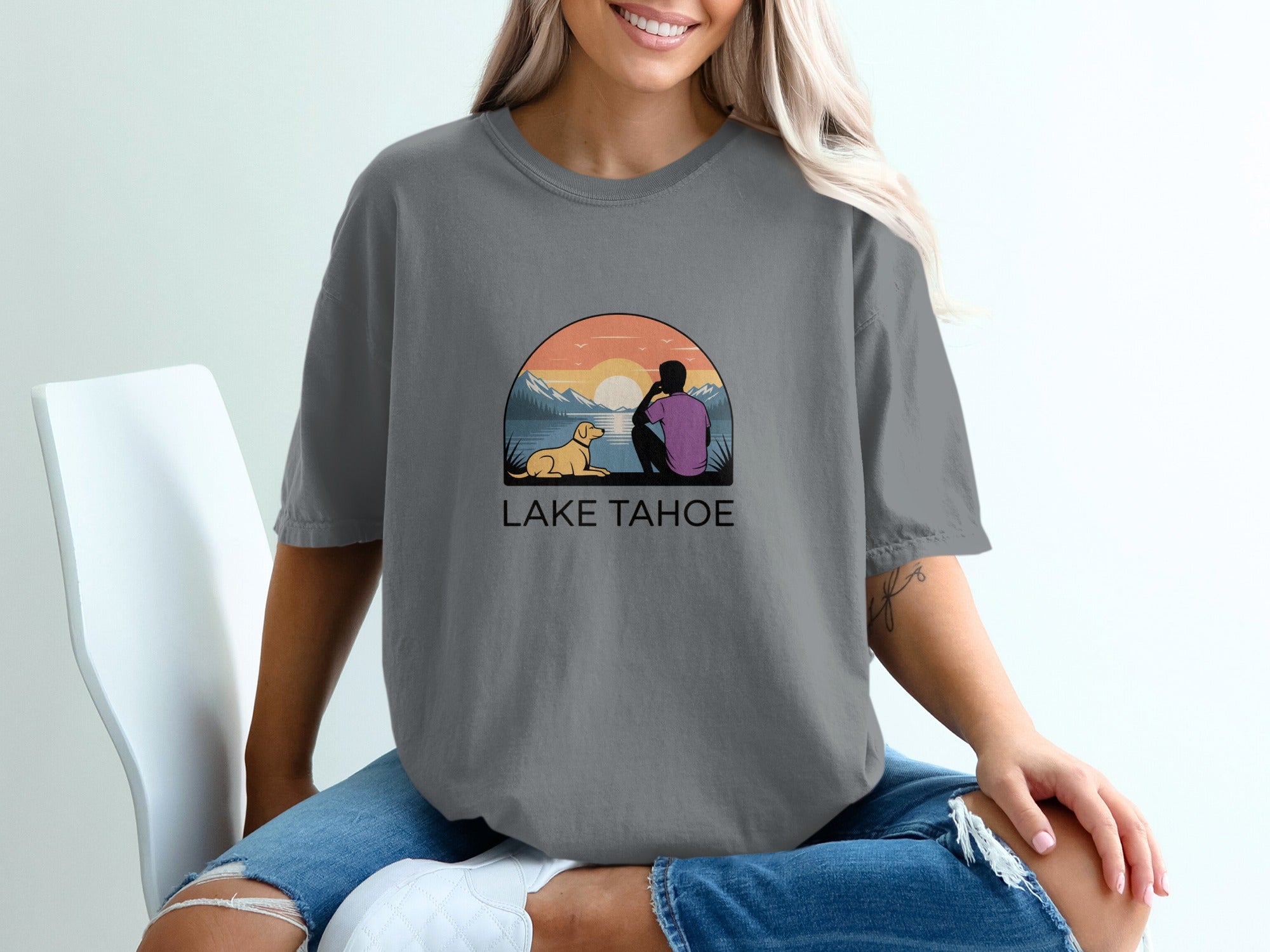 Sunset and Lake Tahoe Graphic T Shirt product