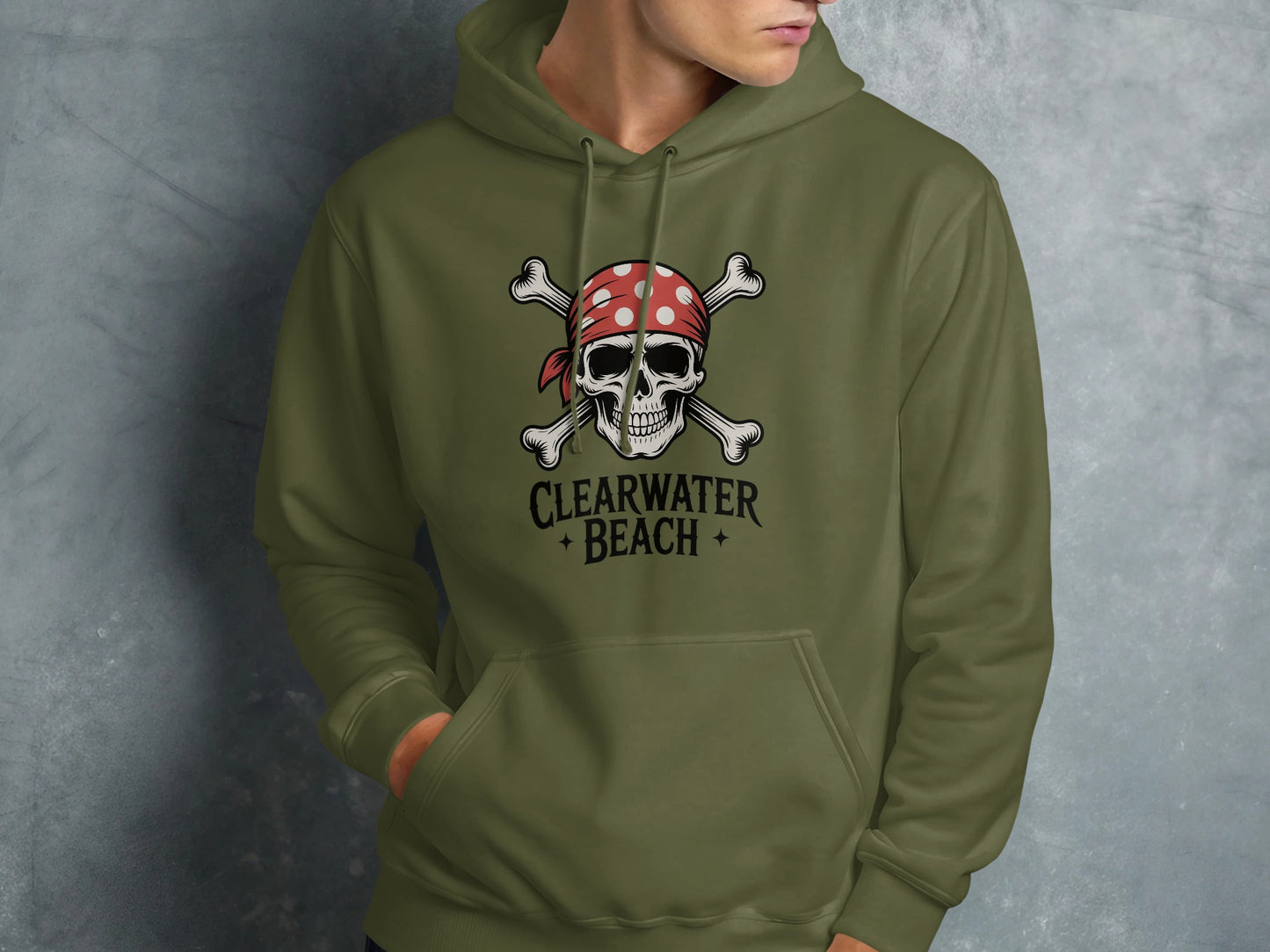 Clearwater Beach Pirate Skull Hoodie product