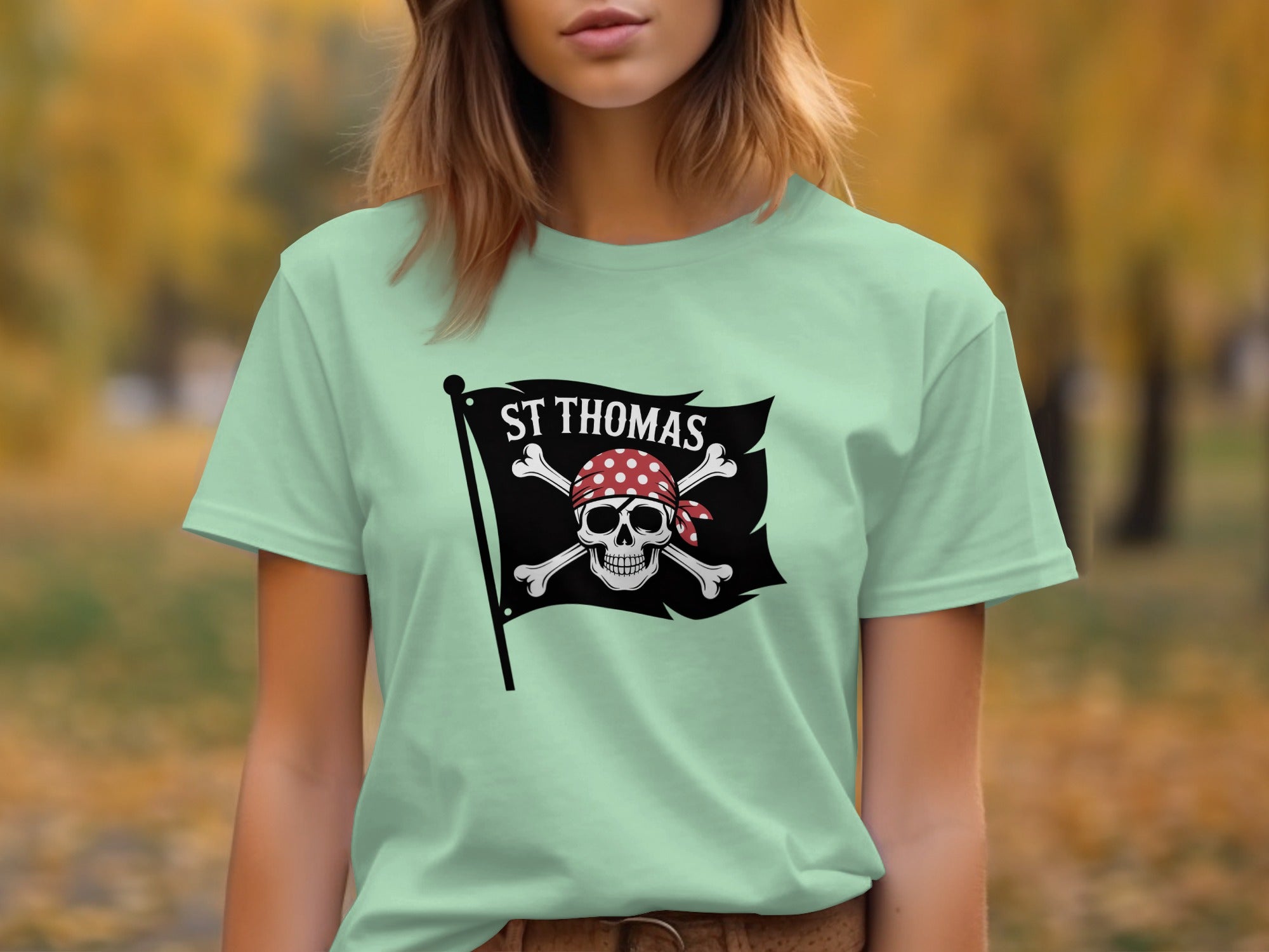 St Thomas Pirate Skull Flag Graphic T-Shirt product type