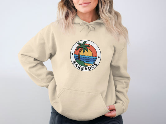 Barbados Graphic Hoodie with Palm Trees product type