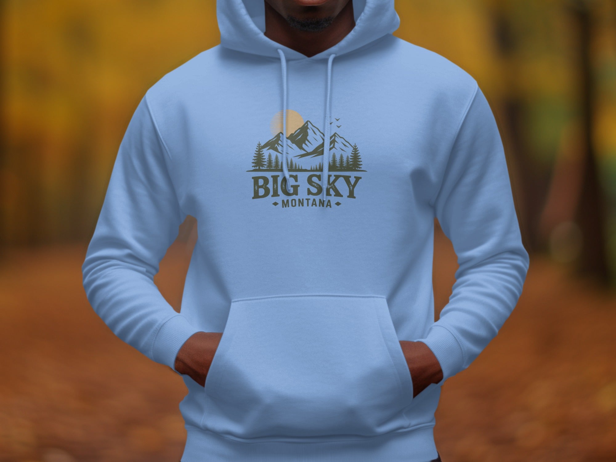Big Sky Montana Hoodie with Scenic Mountain Design