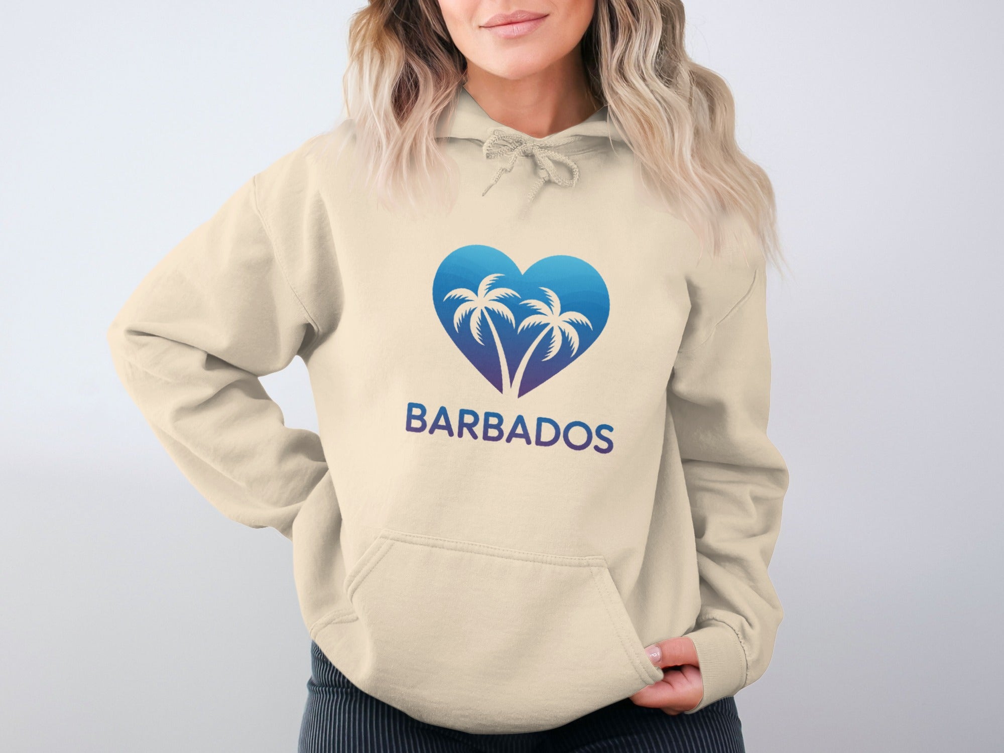 Barbados Heart Palm Trees Graphic Hoodie product