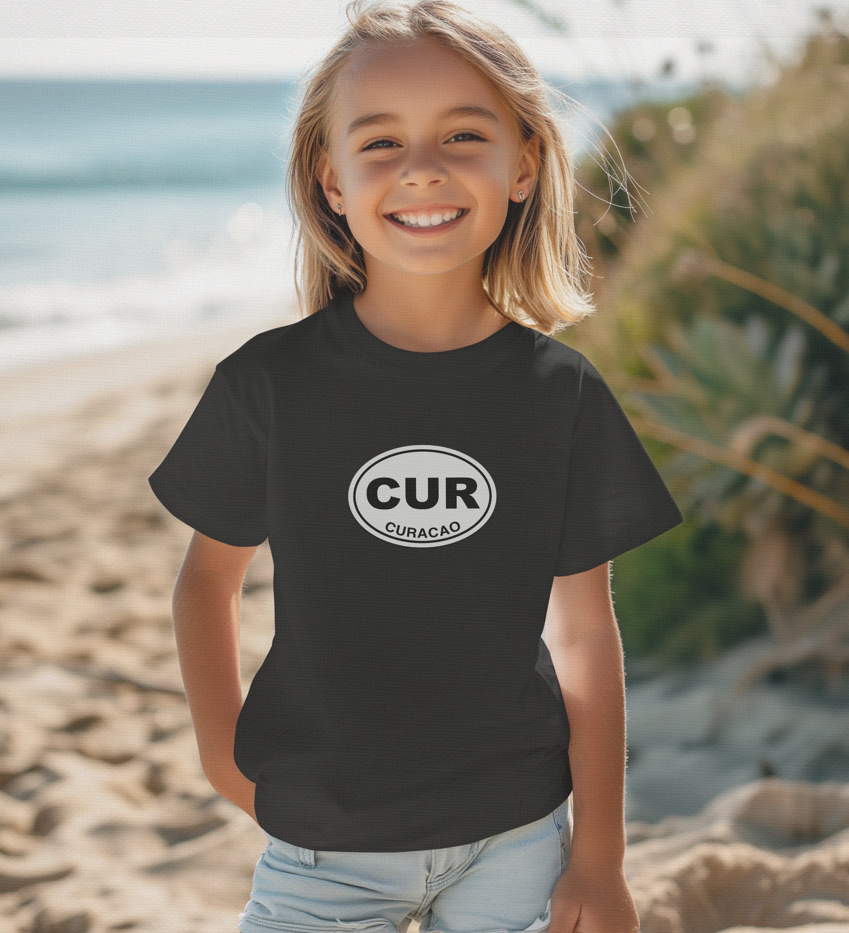 Curacao gift for posing by the colorful Handelskade youth clothing and travel souvenirs