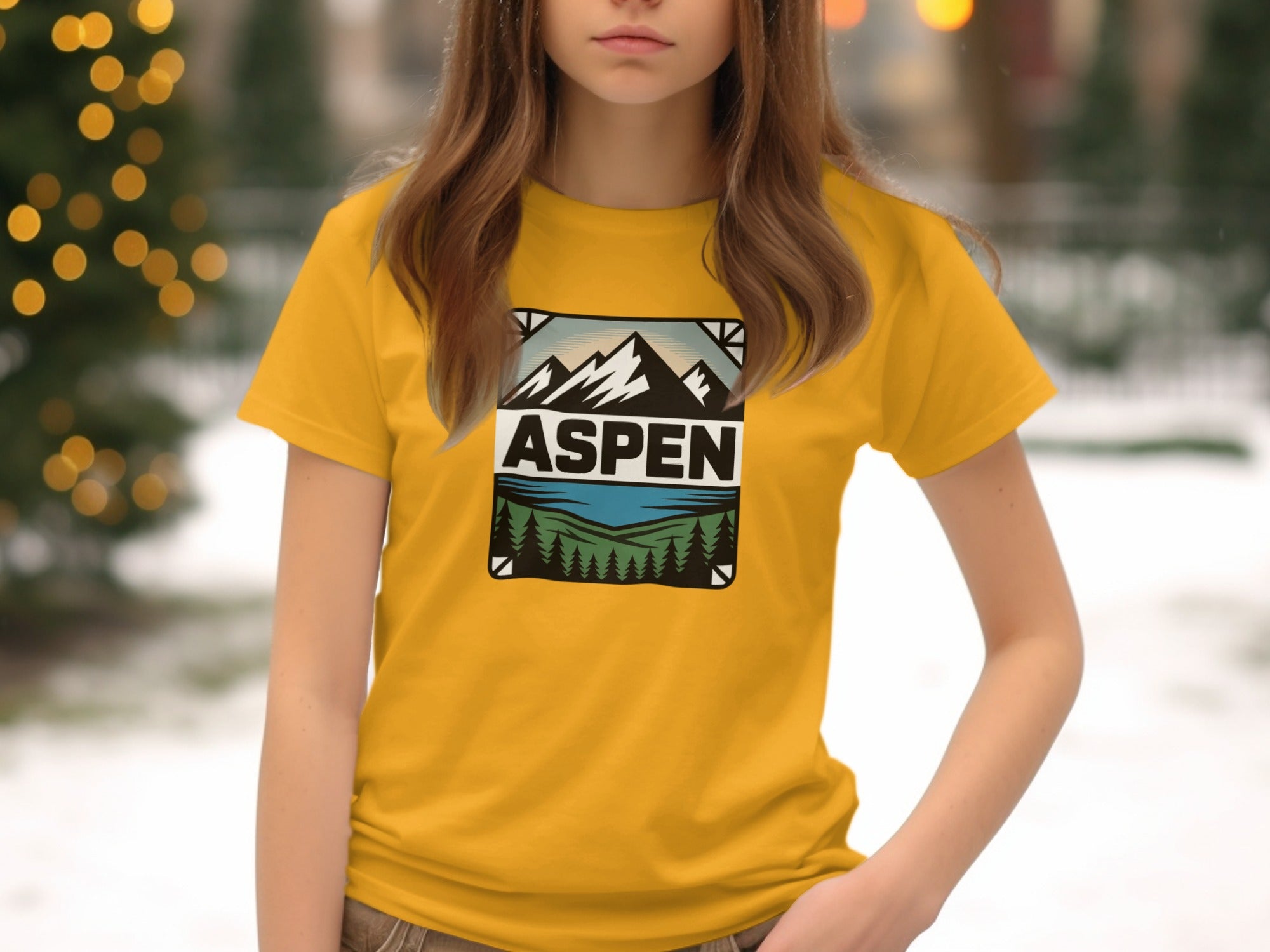 Aspen Mountains Graphic Womens T-shirt