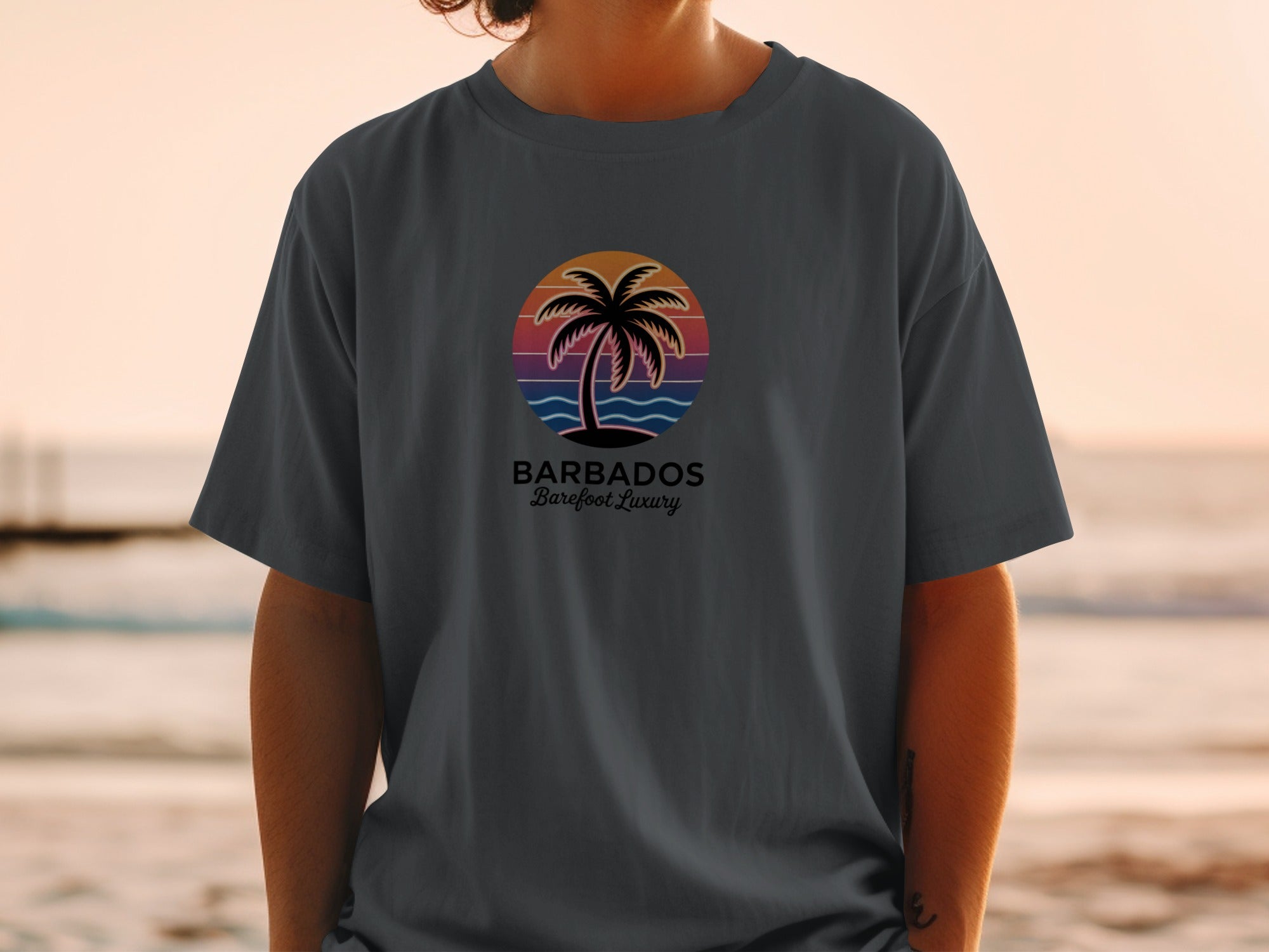 Sunset Palm Graphic Oversized T-Shirt product