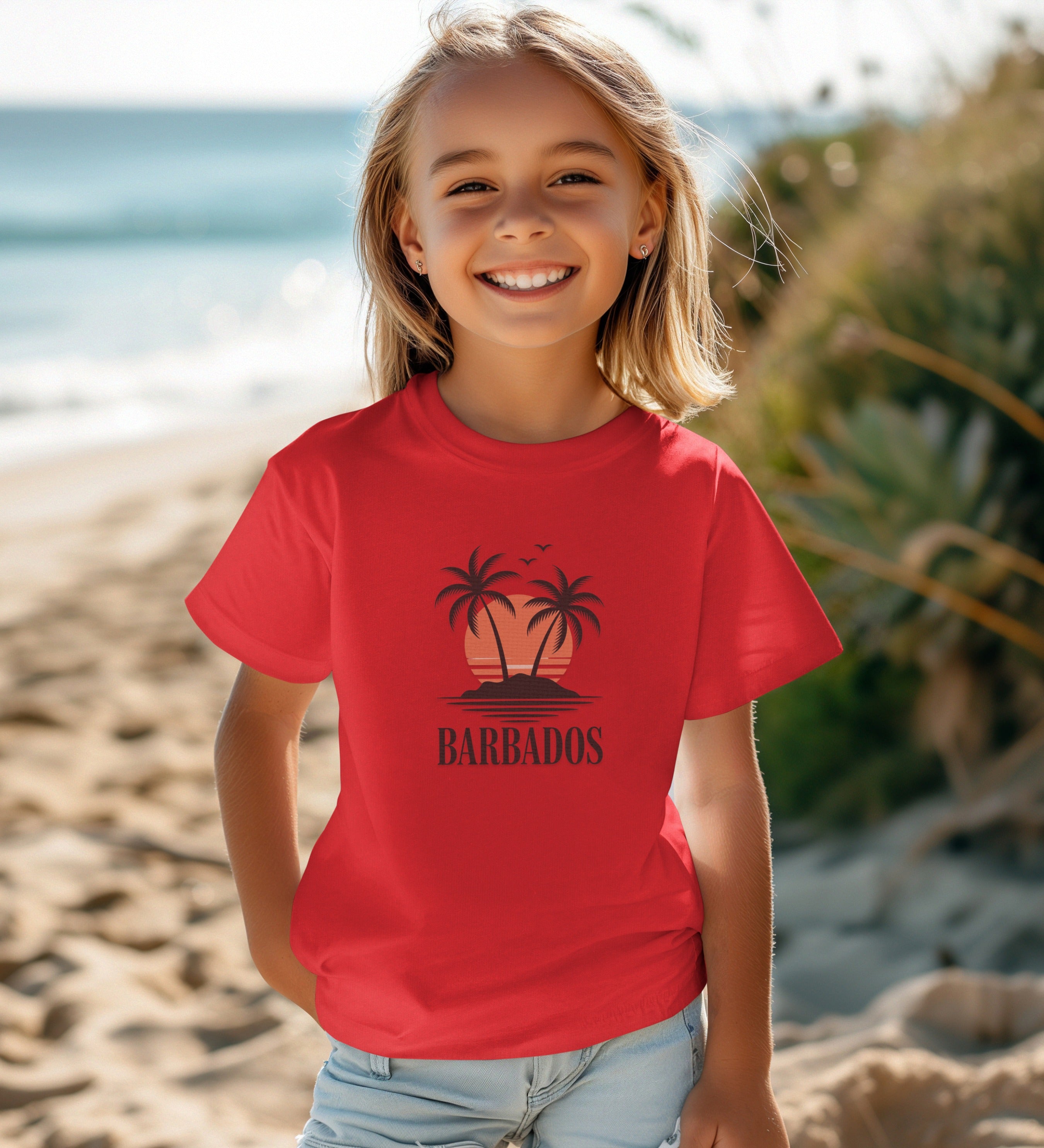 Barbados Printed T-shirt With Beach Design product type