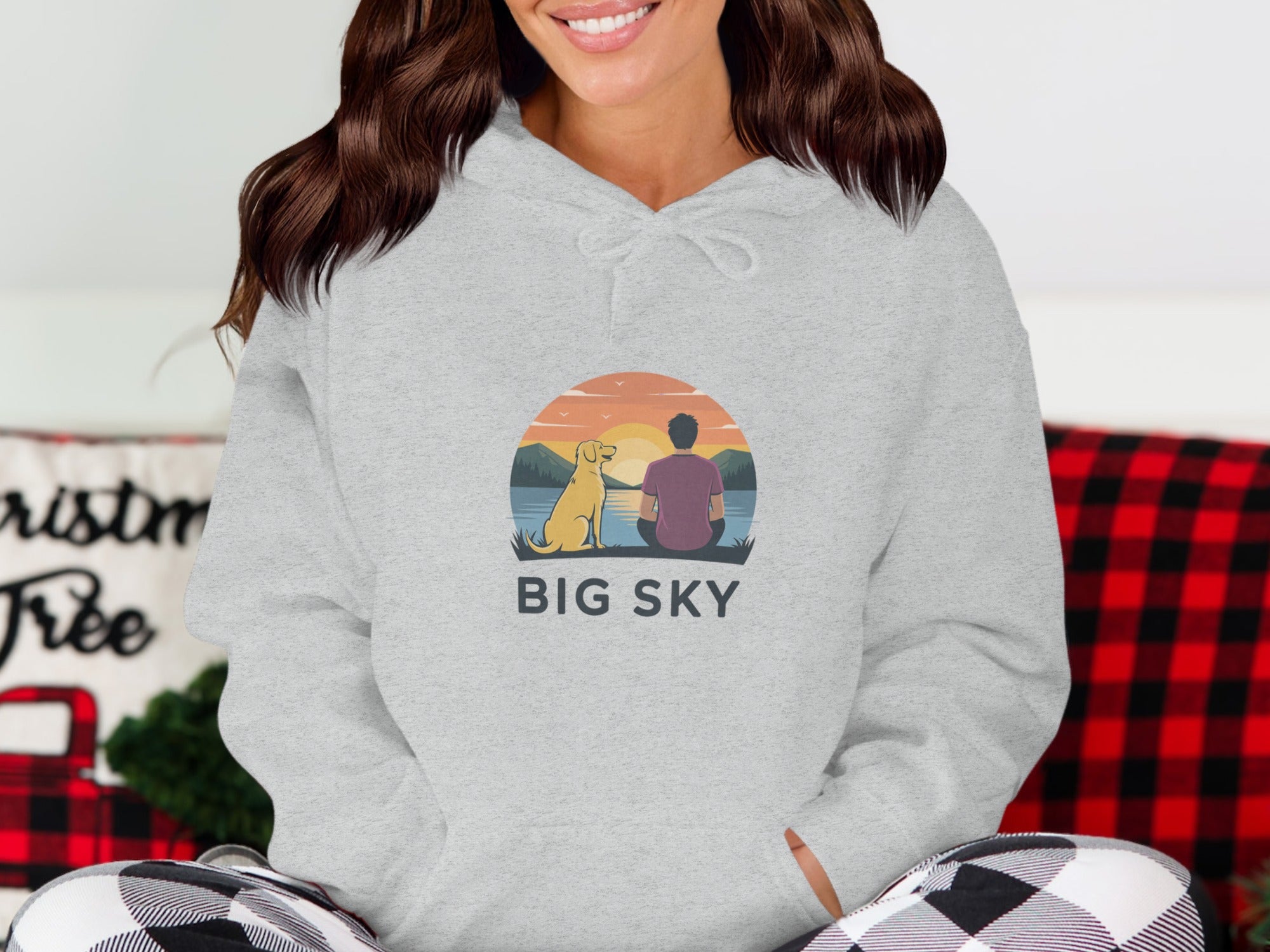Big Sky Design with Dog Hoodie Product