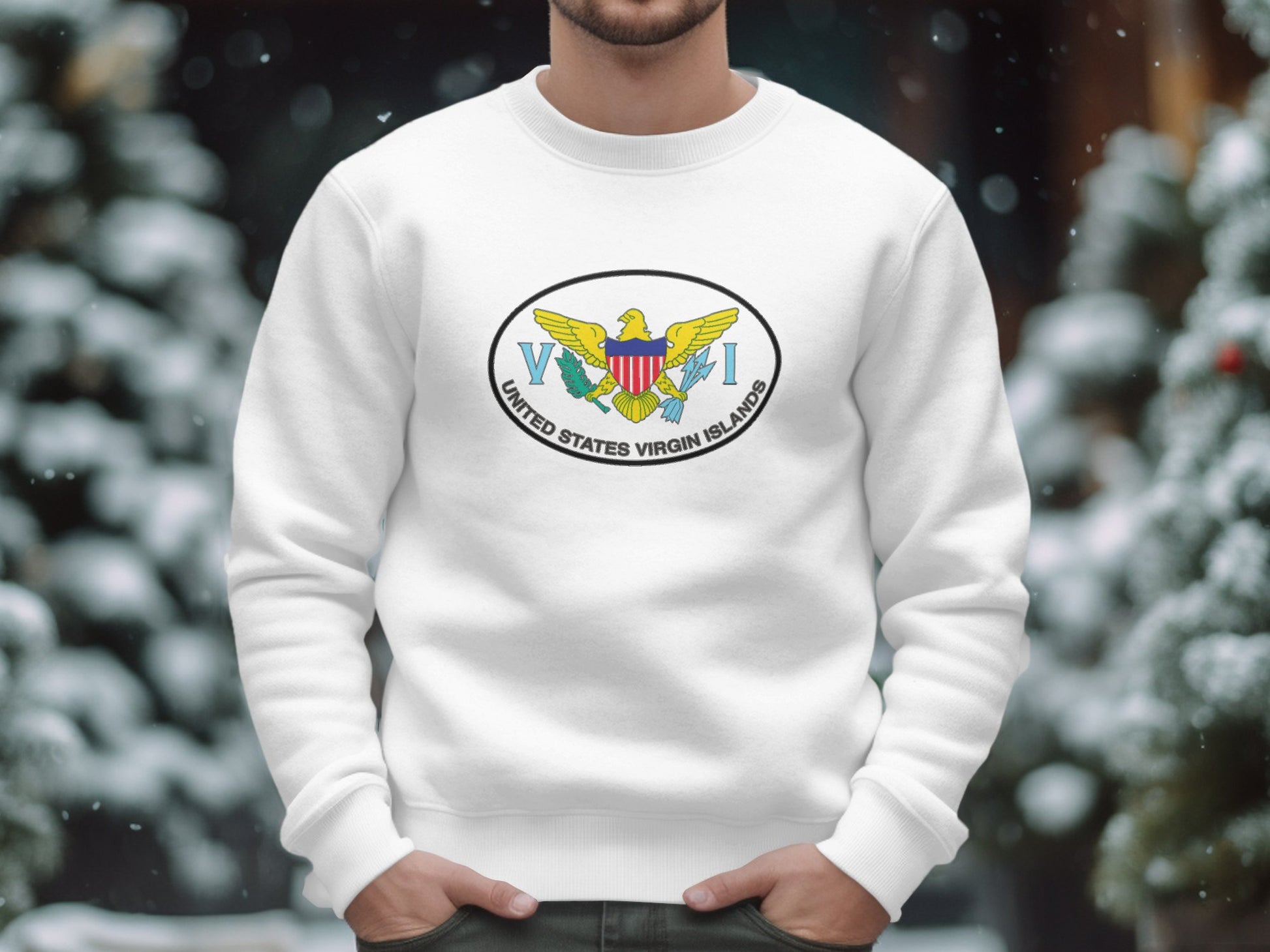 USVI Mens Sweatshirt White