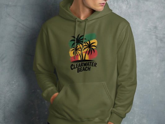 Clearwater Beach Hoodie with Palm Trees product type