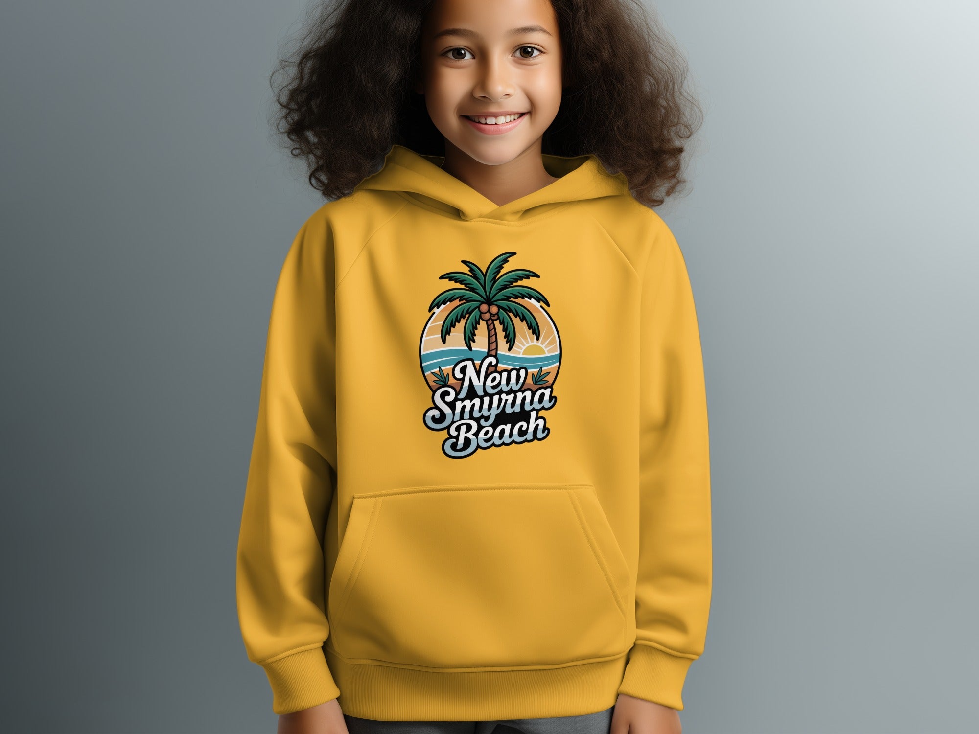 New Smyrna Beach Youth Hoodie Vibrant Apparel product type
