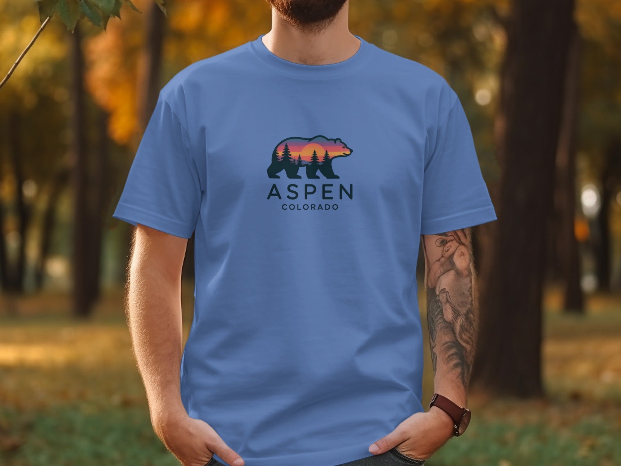 Aspen Colorado Bear Scenic Design T-Shirts product type