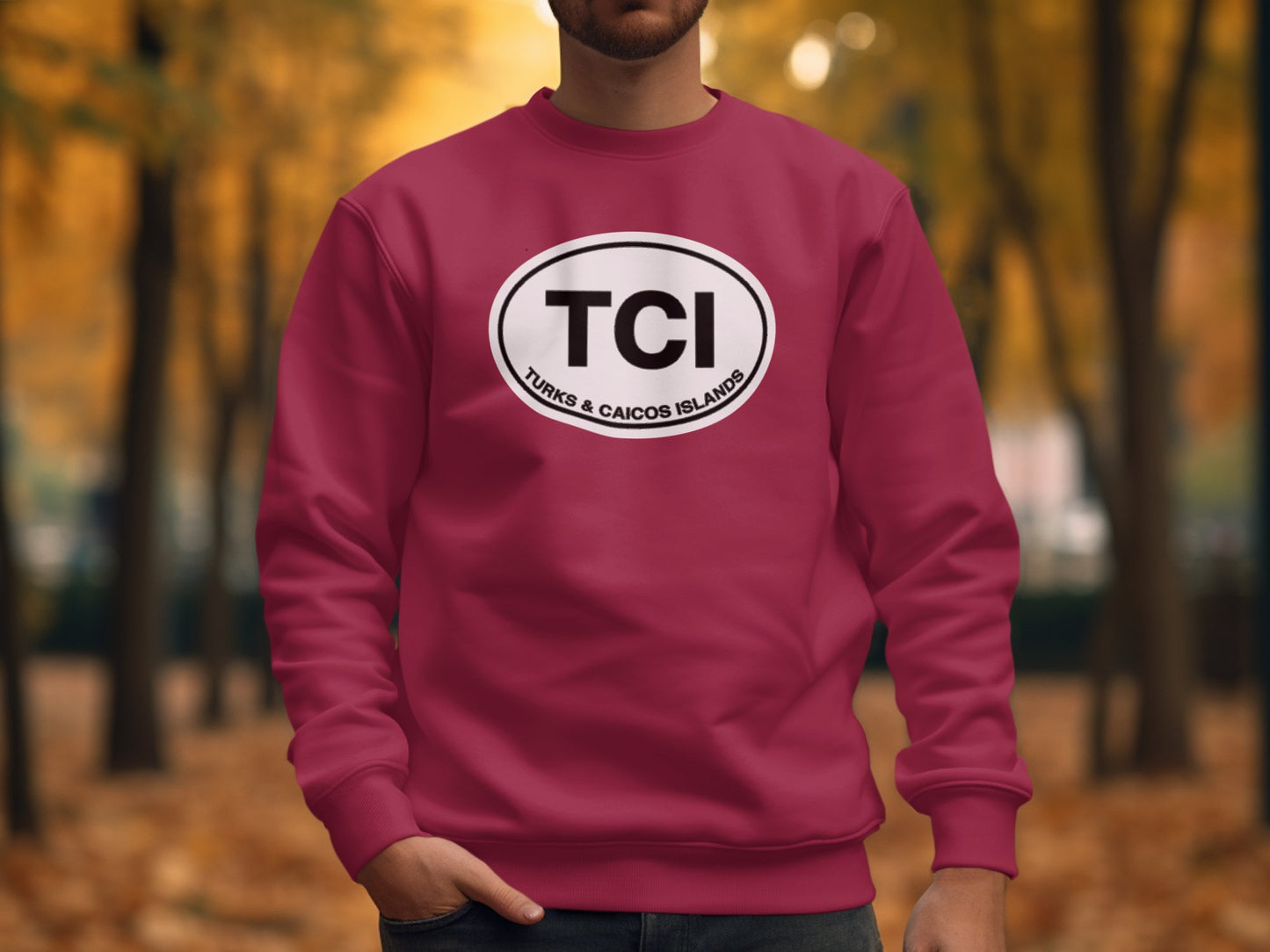 Turks and Caicos Mens Sweatshirt Garnet