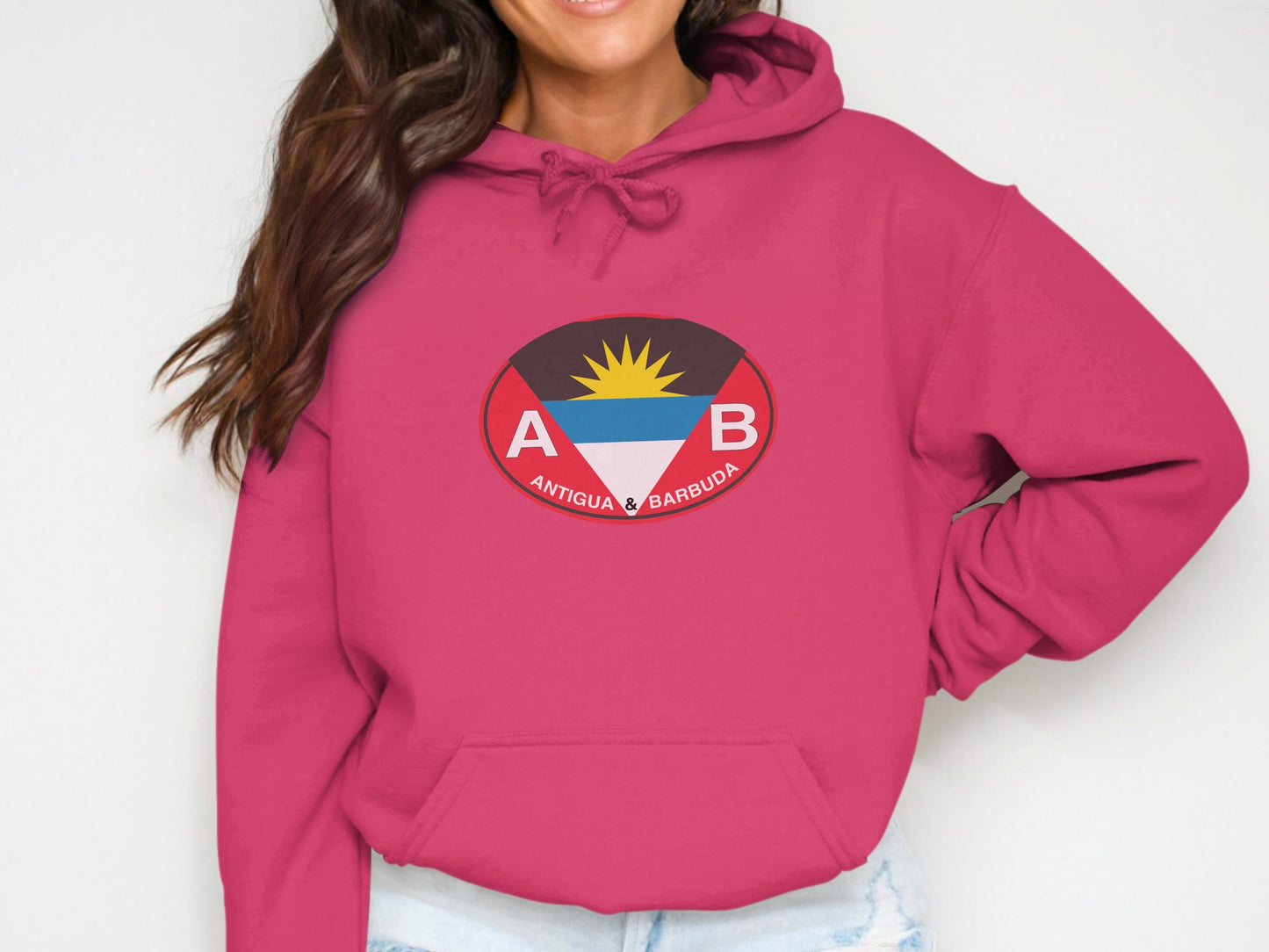 Antigua and Barbuda  Oval Logo Vacation Travel Hoodie Gift Souvenir Navy