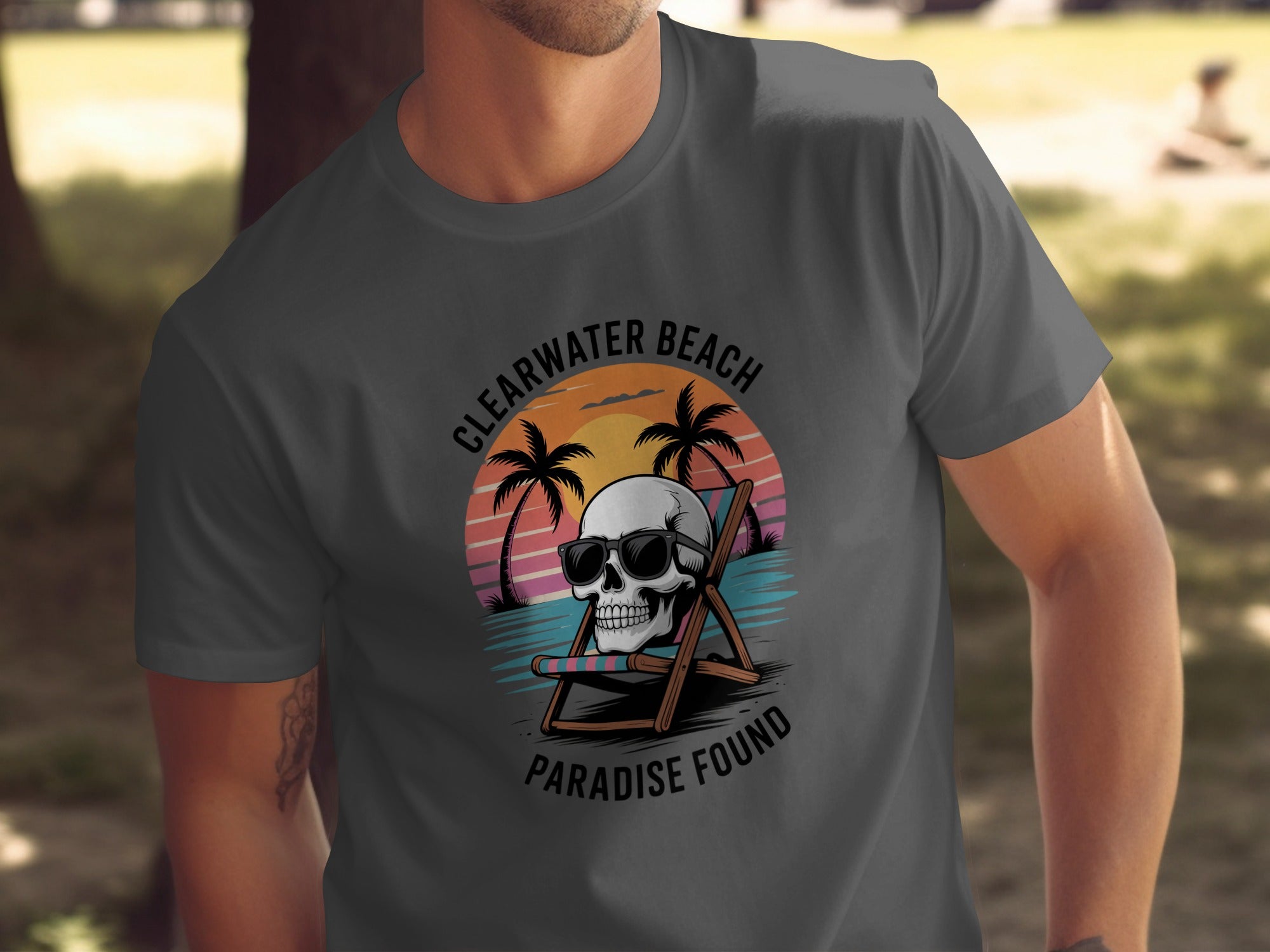 Clearwater Beach Paradise Found Skull T-Shirt Product