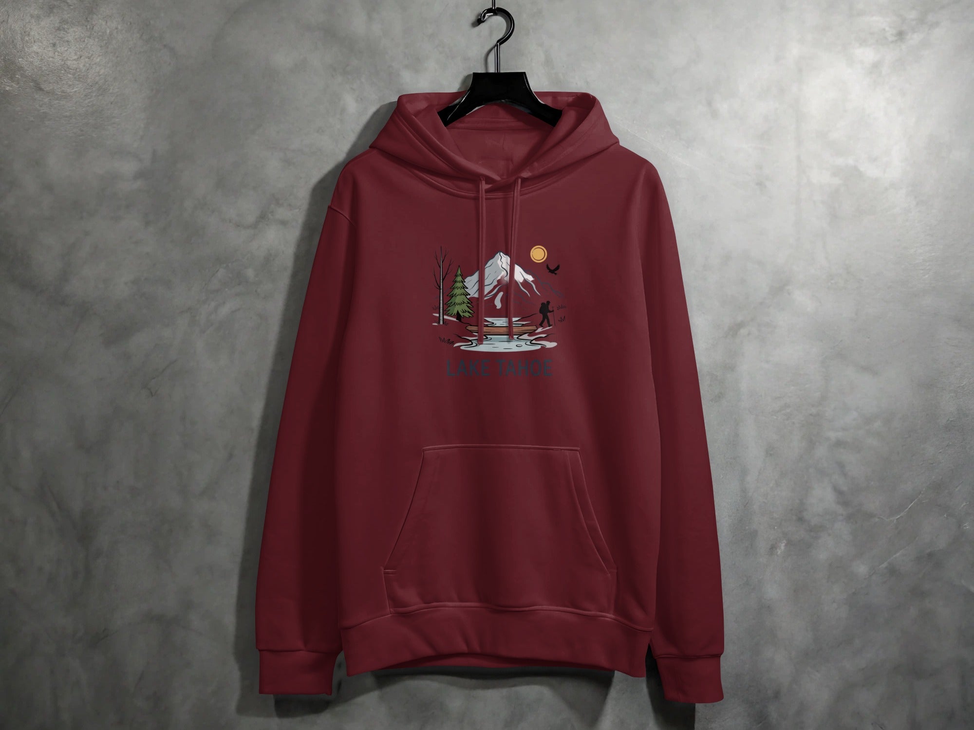 Mountain Scenery Hooded Sweatshirt with Pocket