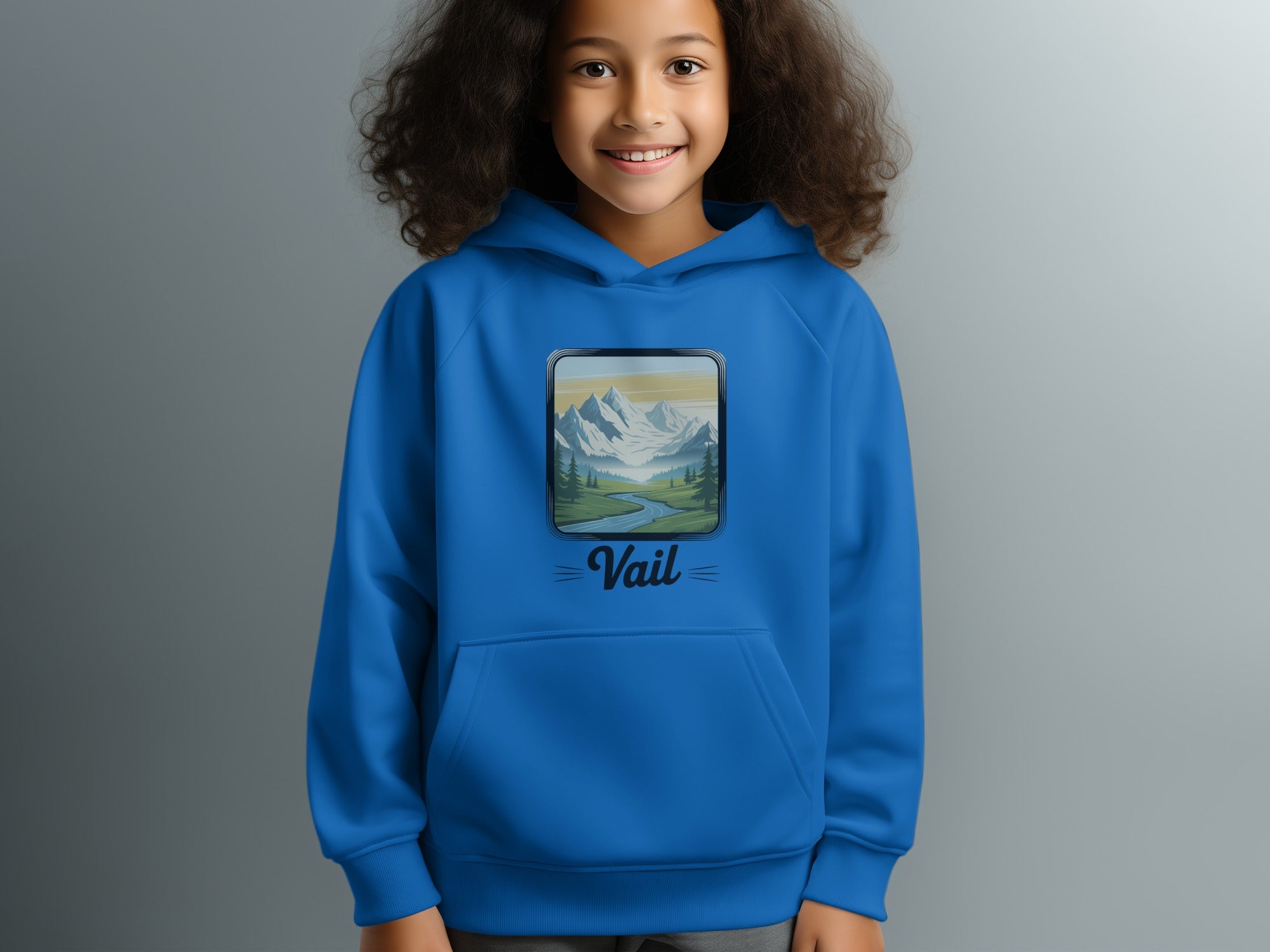 Vail Mountain Graphic Hoodie Blue Comfortable Product type