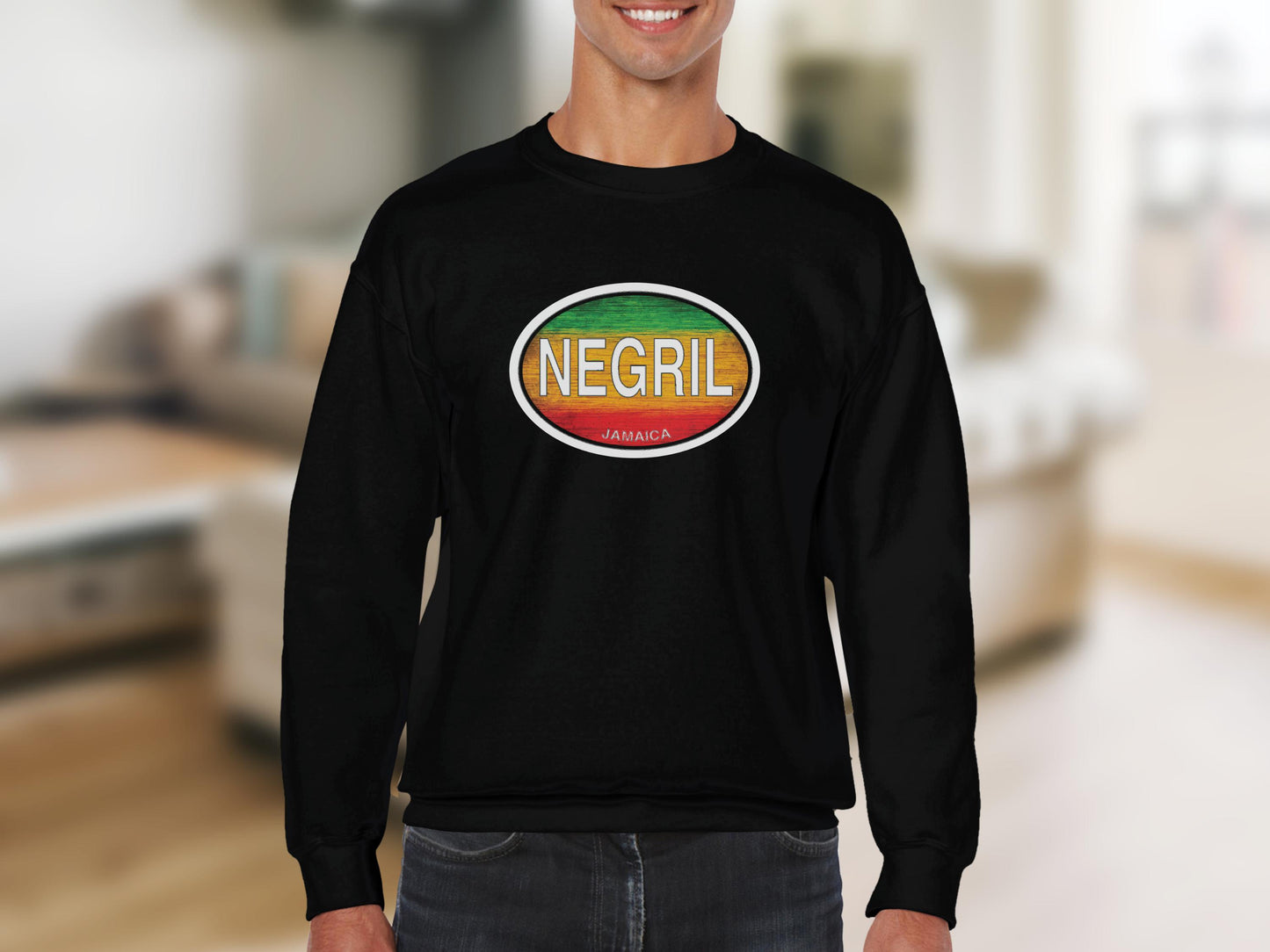 Negril Mens Sweatshirt Black