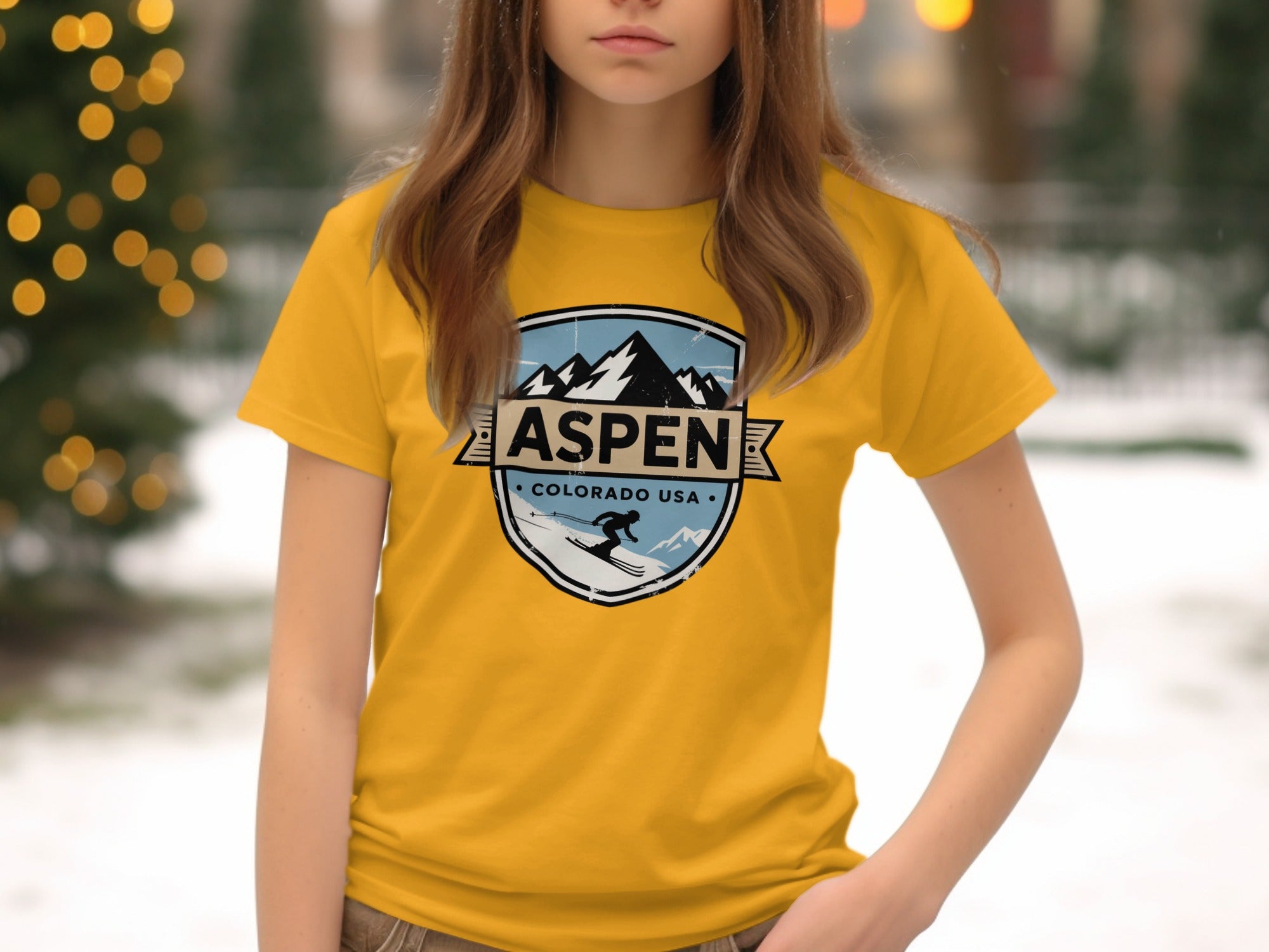Aspen Colorado USA Skiing Scenic T-shirt