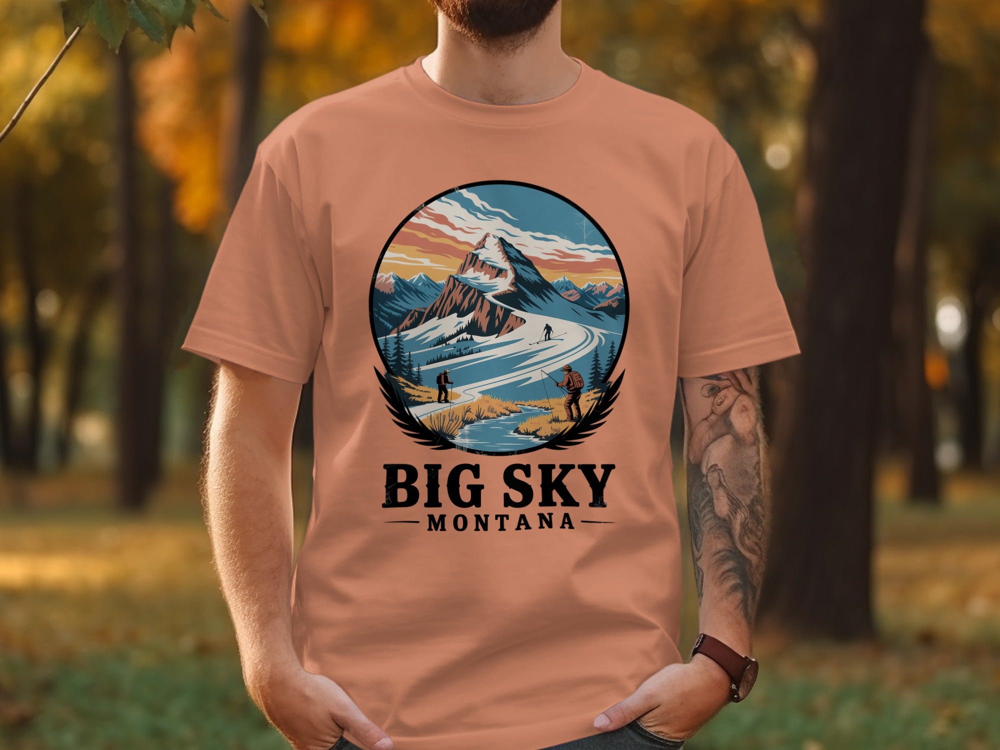 Big Sky Montana Scenic Graphic Illustration product