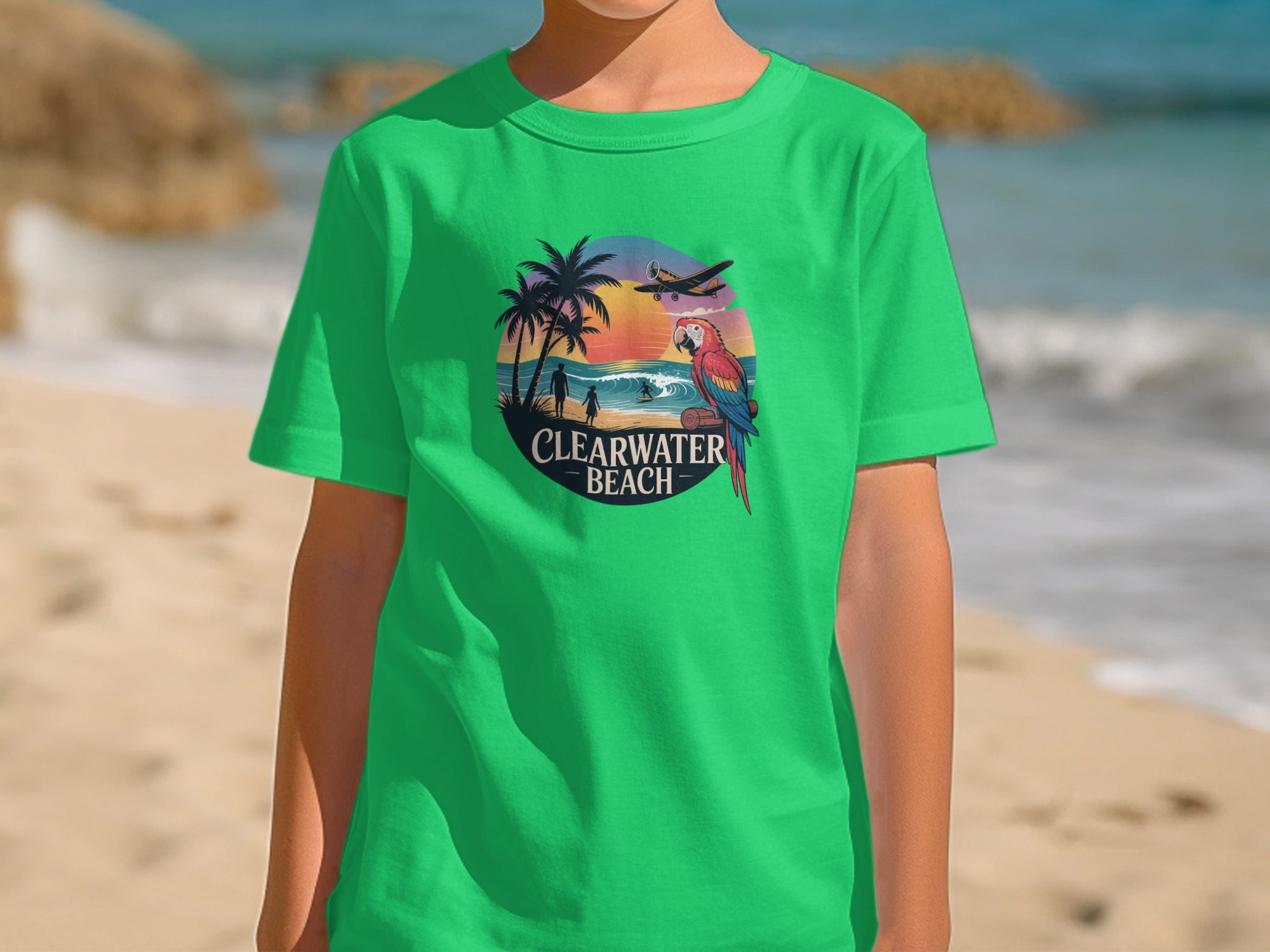 Clearwater Beach Parrot Graphic Kids T-Shirt product