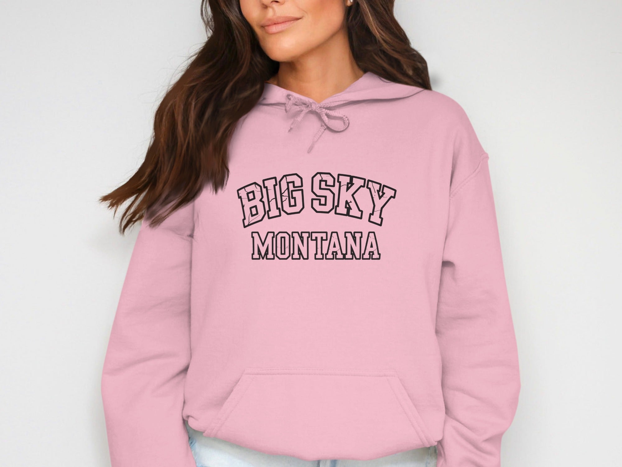 Big Sky Montana Hoodie with Drawstring Casual Style