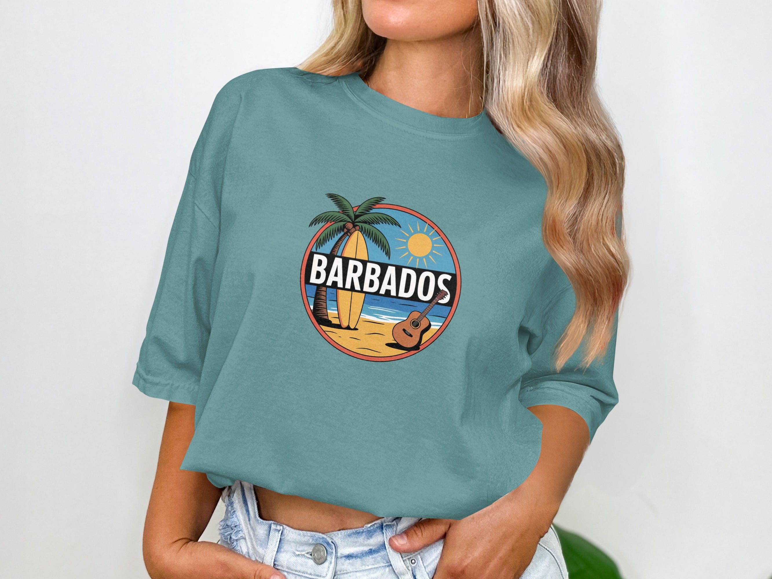 Stylish Barbados Beach Scene Graphic T-shirt product type