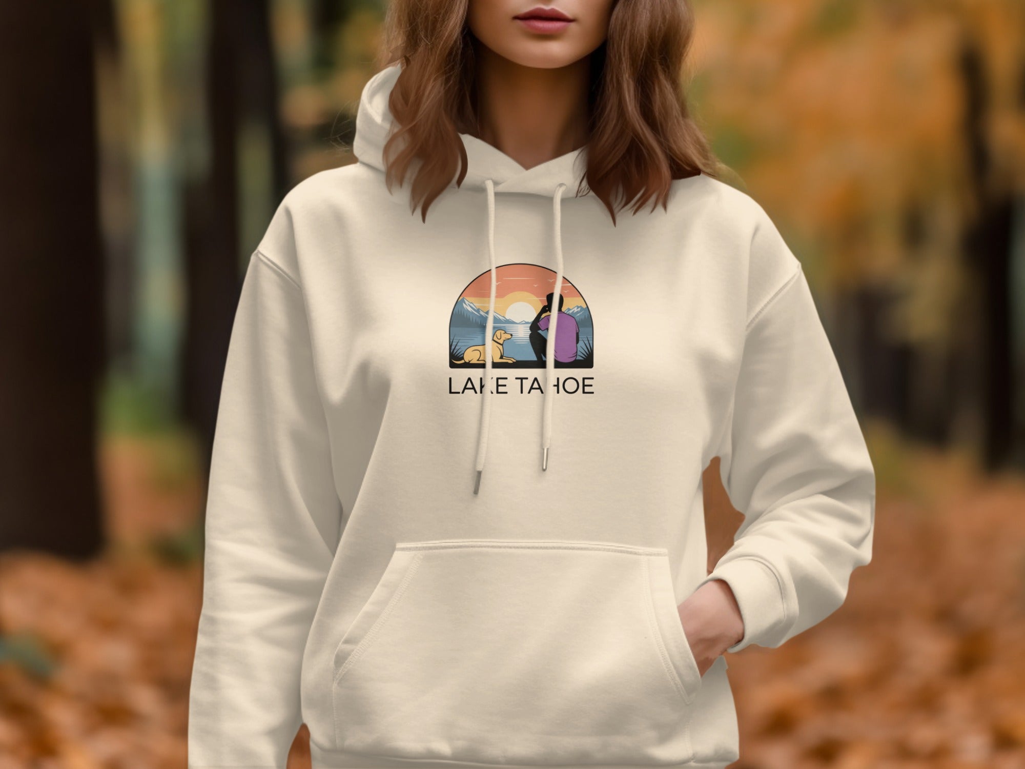Retro Sunset Illustration Hoodie Ideal for Fall