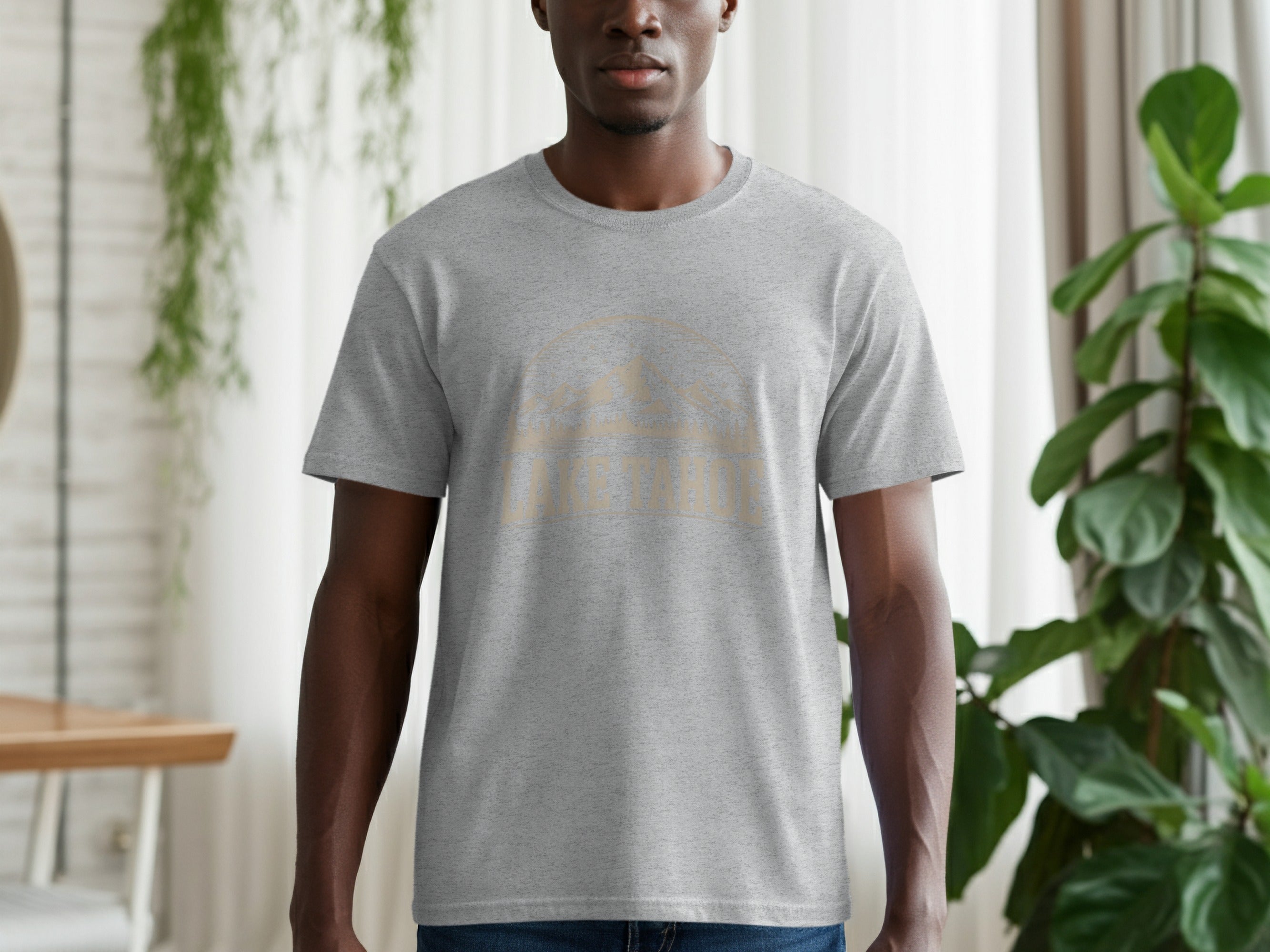 Classic Gray Round Neck Printed Graphic T-Shirt product