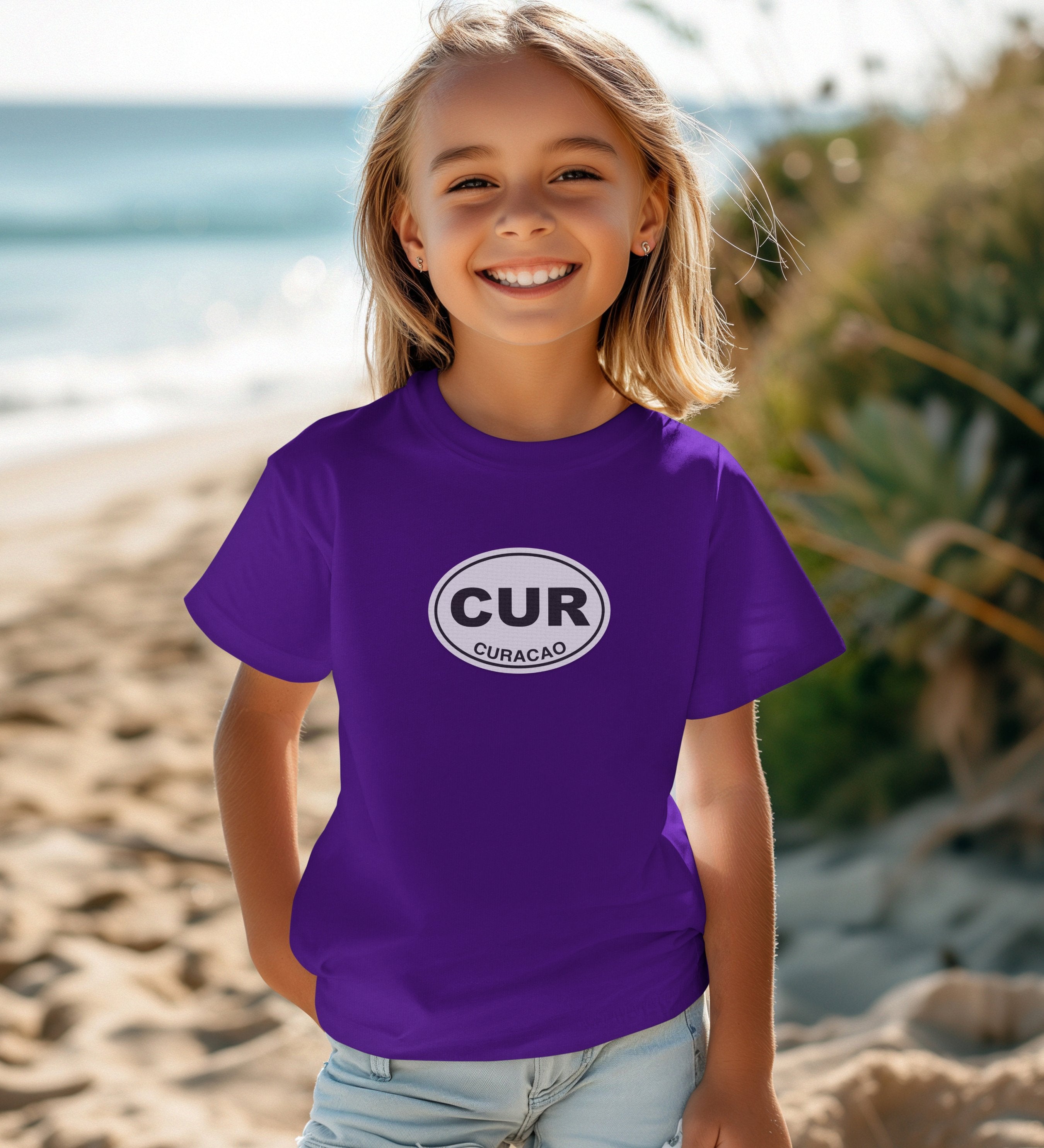 Curacao gift for posing by the colorful Handelskade youth clothing and travel souvenirs