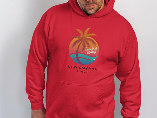 New Smyrna Beach Barefoot Luxury Red Hoodie product