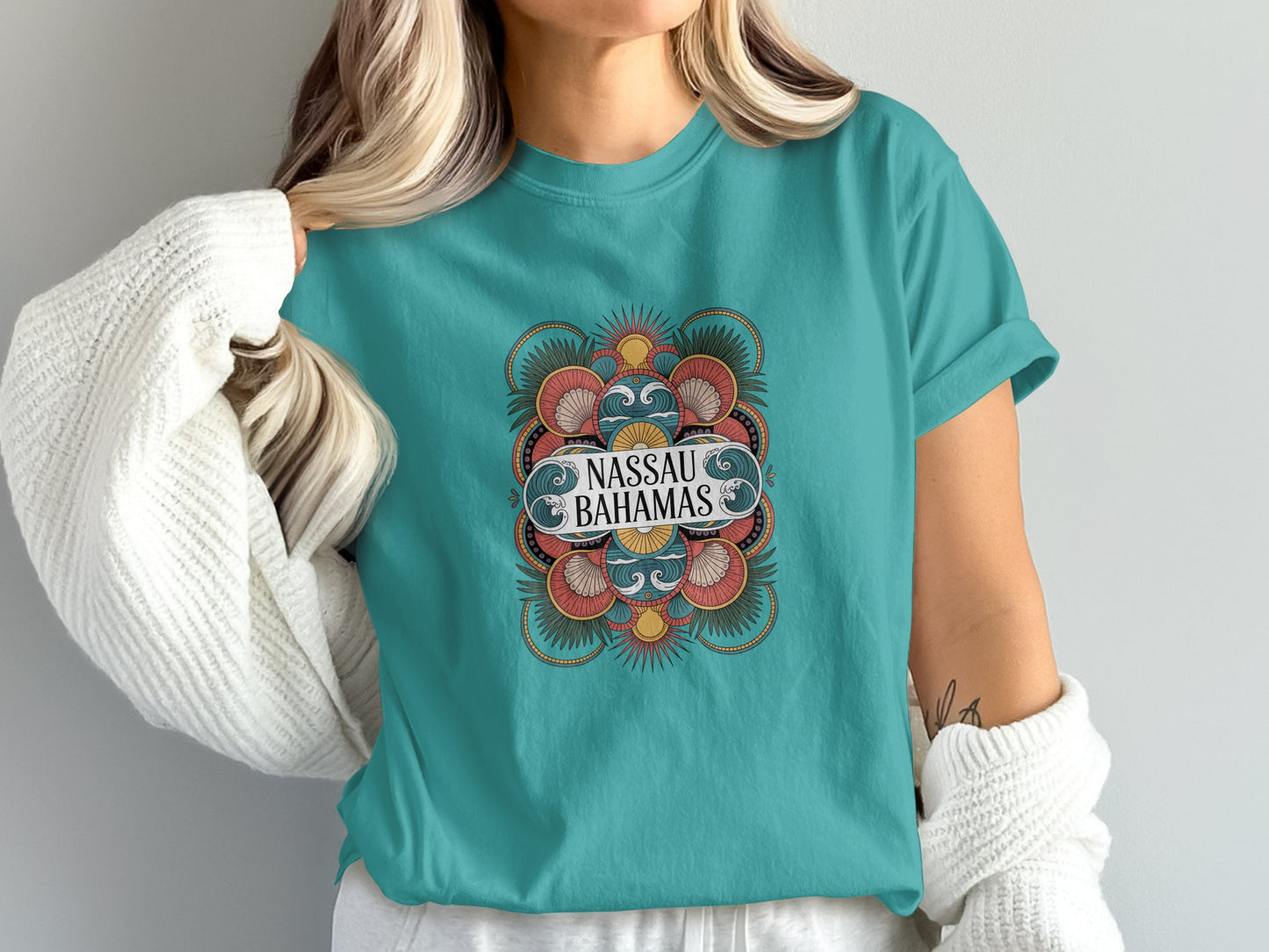 Nassau Bahamas Graphic Teal T-Shirt product type