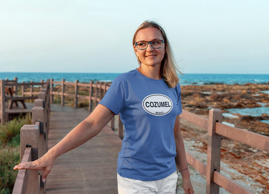 Cozumel Travel Classic Oval Logo T-Shirt Gift Souvenir Royal Blue