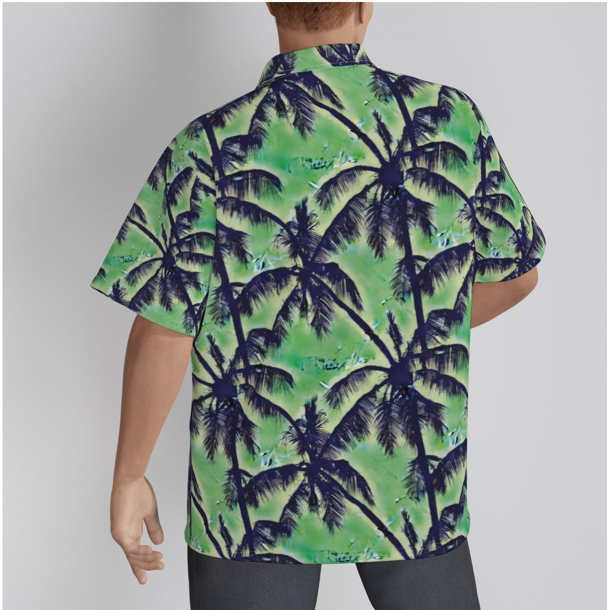 Lush Green Tropical Palm Tree Men's Hawaiian Shirt