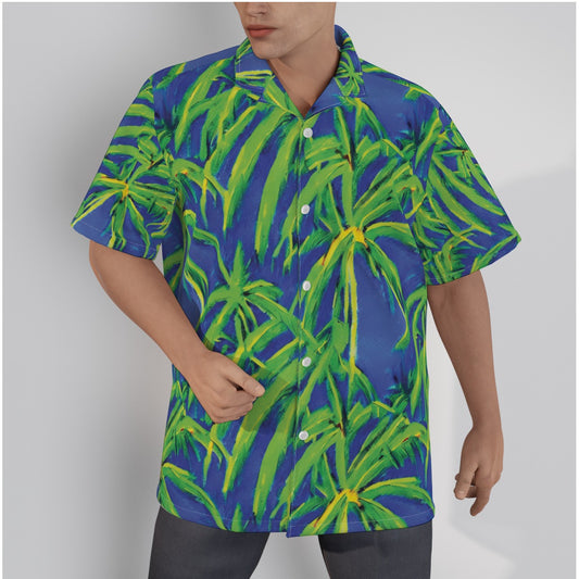 Tropical Lush Floral Palm Tree Men's Hawaiian Shirt